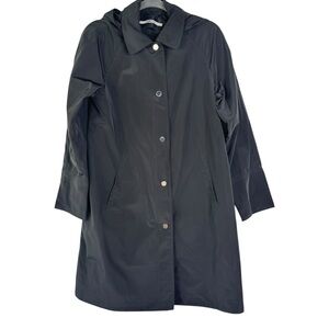 JANE POST NYC Double Layered Trench Raincoat Waterproof Black Medium M Chic Rain